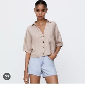 ZARA Linen Top S